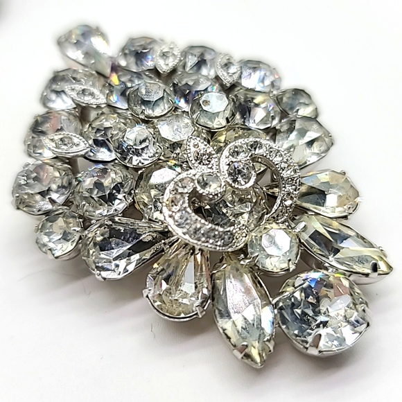 Vintage EISENBERG ICE Pronged Rhinestone Brooch! Excellent Condition! - Picture 8 of 12